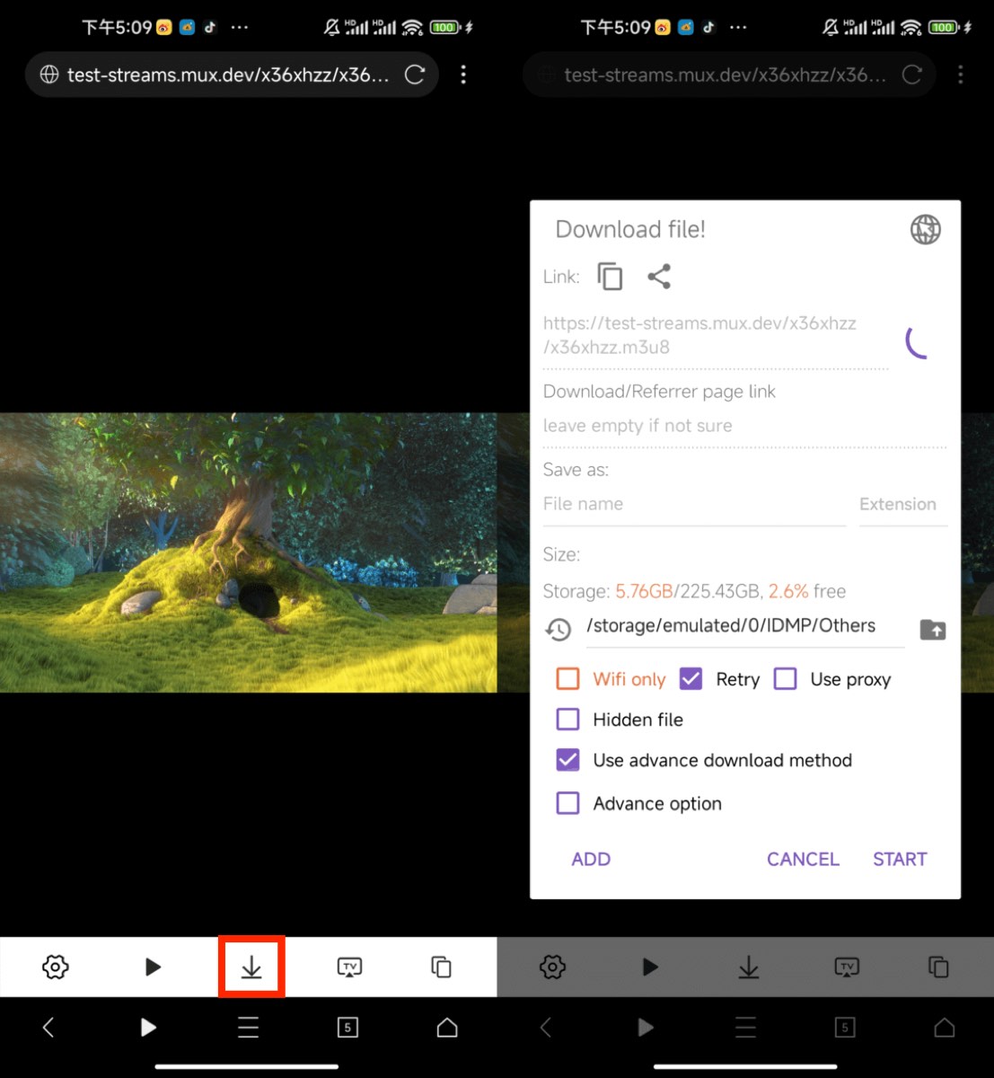 Click Download Button